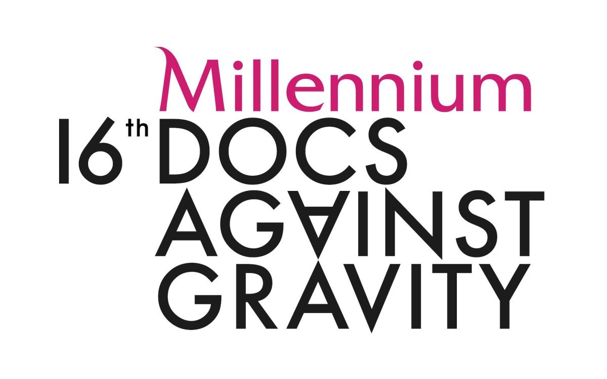 Na białym tle napis - Millennium 16th DOCS AGAINST GRAVITY