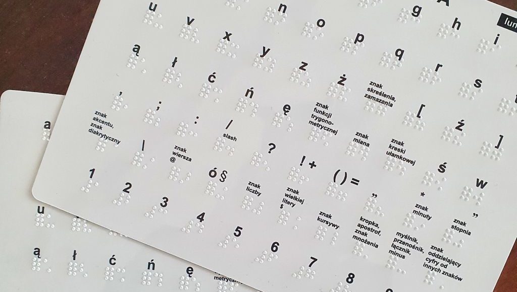 Tabliczka z Alfabetem Braille'a