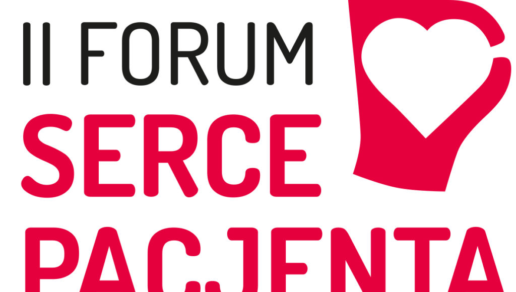 Serce na dłoni i napis II Forum Serce Pacjenta