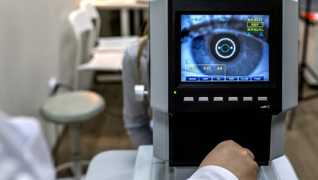Obraz oka w trakcie badania okulistycznego