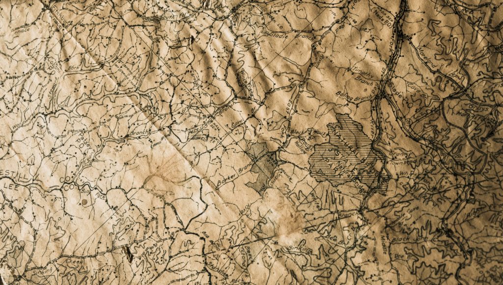 Zbliżenie na archiwalną mapę