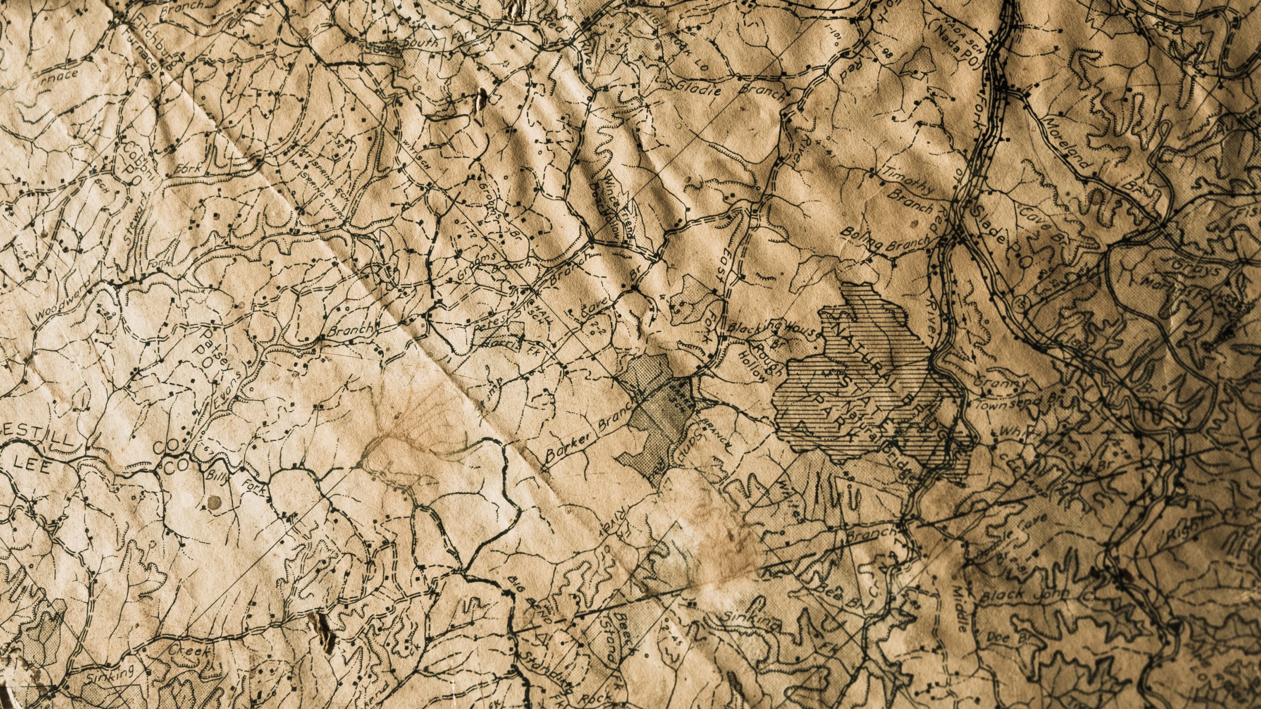 Zbliżenie na archiwalną mapę