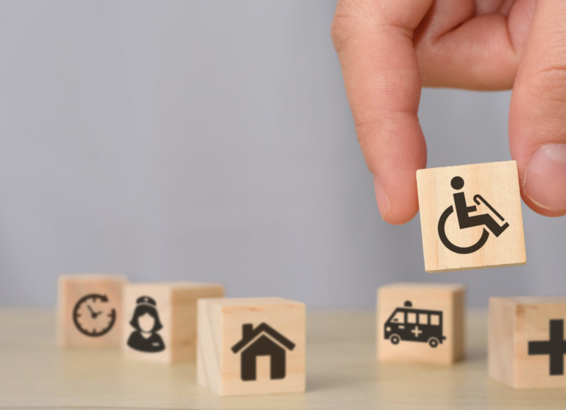 Klocki z symbolami niepełnosprawności