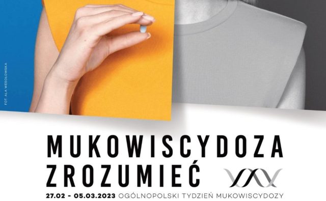 Plakat kampanii społecznej poświęconej mukowiscydozie