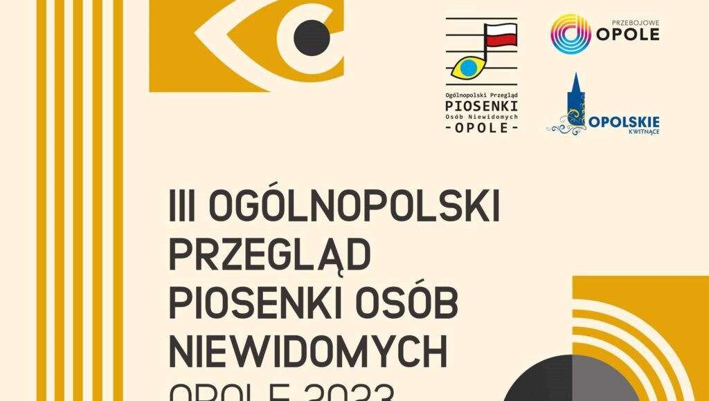 Grafika promująca Przegląd Piosenki Osób Niewidomych w Opolu