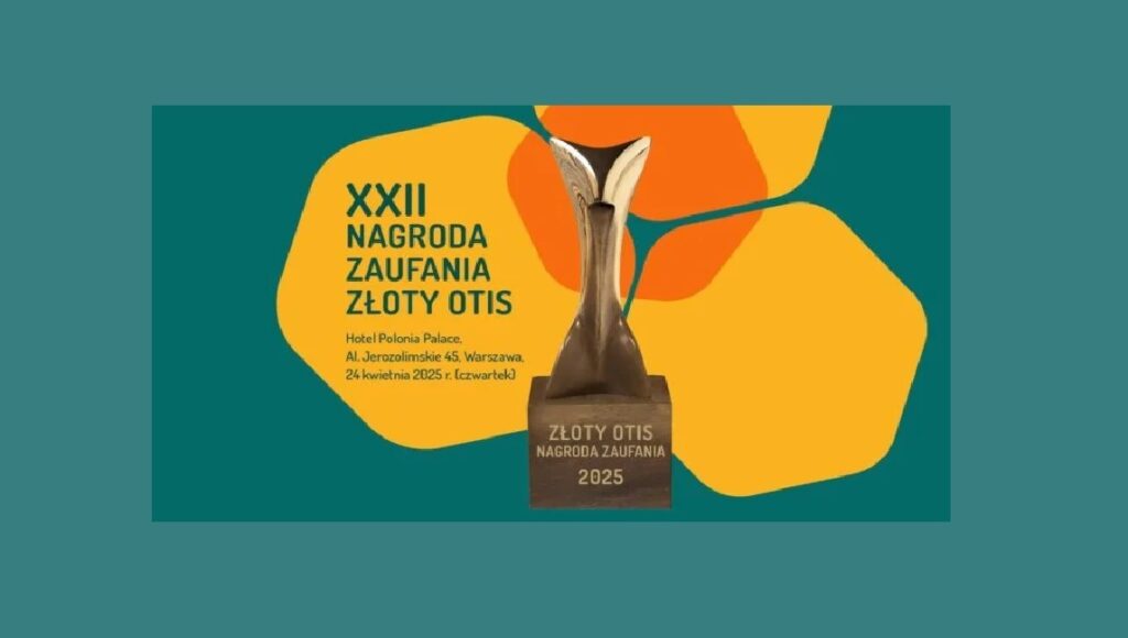 Grafika promująca Nagrodę Zaufania Złoty Otis 2025.