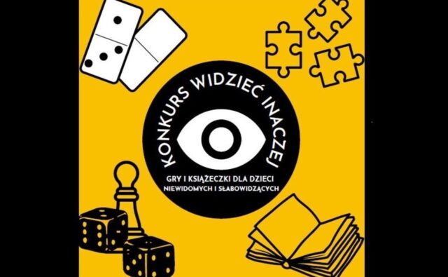 Plakat informujący o konkursie plastycznym "Widzieć inaczej".