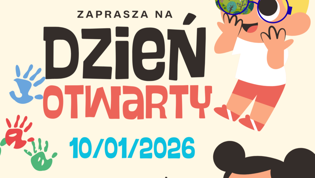 Plakat informacyjny "Dnia Otwartego: w Przedszkolu nr 188 w Warszawie.