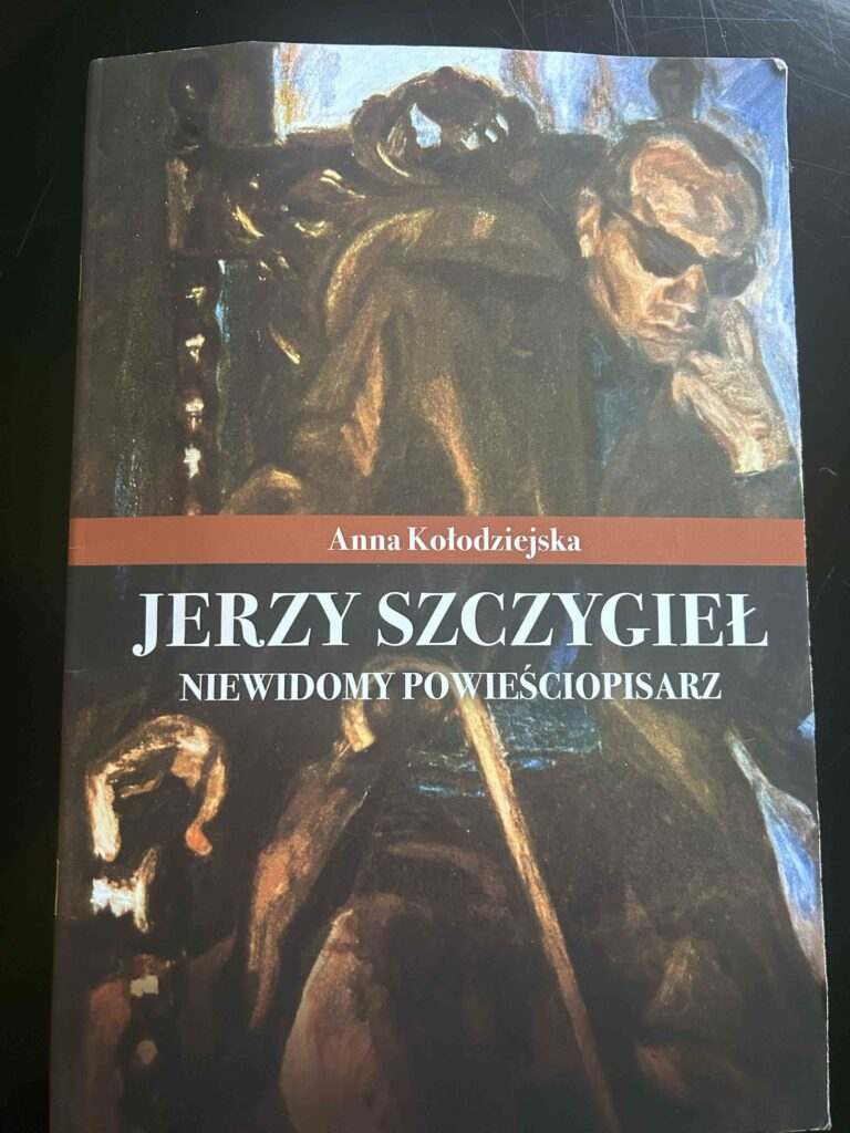 Okładka książki Jerzego Szczygła "Niewidomy powieściopisarz”.