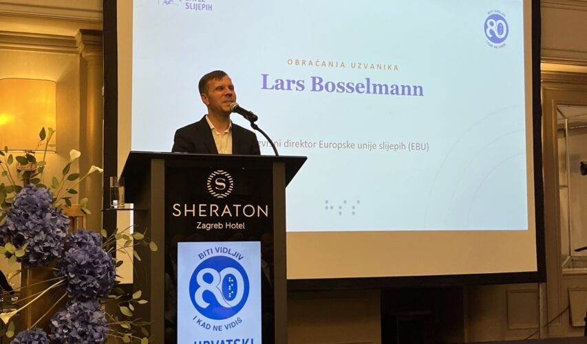 Lars Bosselmann z EBU dziękuję za wyróżnienie w trakcie gali jubileuszowej w Zagrzebiu.